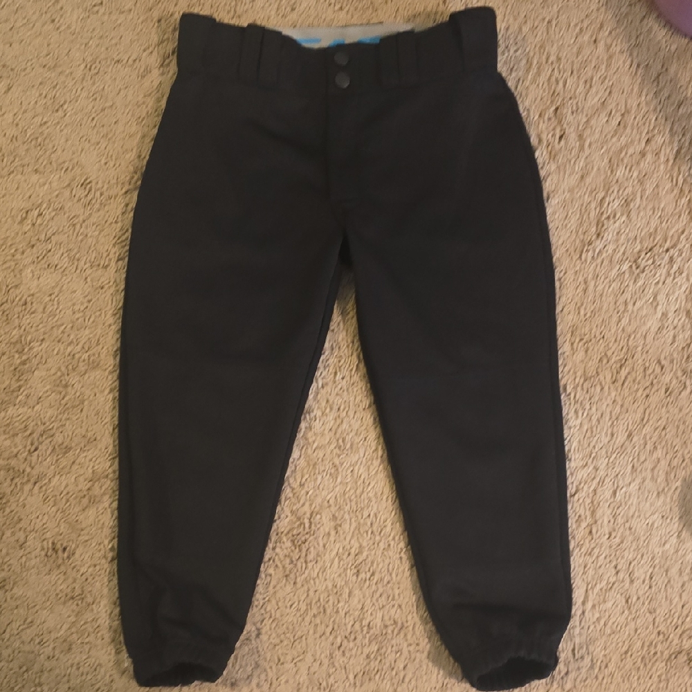 Girls YL Black Softball Pants